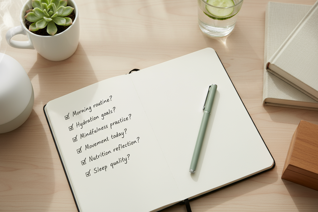 Cahier question stylo check list bureau